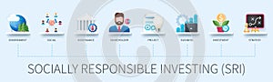 Socially responsible investing infographic in 3D style