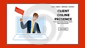 socialmedia client online presence vector