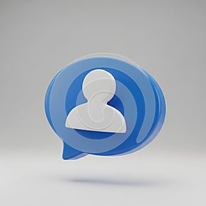 SocialMedia UserProfile SpeechBubble 3DRender BlueAndWhite