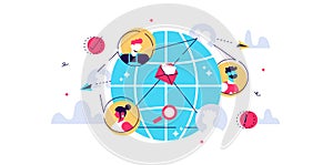 Social community vector illustration. Flat tiny