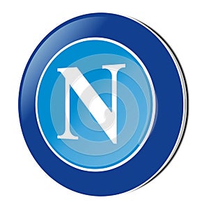 3D Emblem of SSC Napoli, isolated on white background. photo