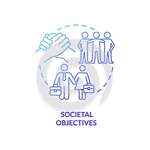 Societal objectives blue gradient concept icon