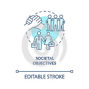 Societal objectives turquoise concept icon