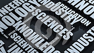 Societies Metal Word Cloud Concept 3D Render