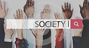 Society Connection Diversity Community Human Hand Concept photo