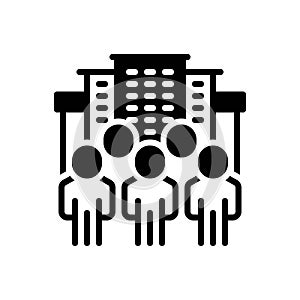 Black solid icon for Society, community and building