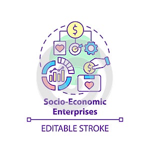 Socio economic enterprises concept icon