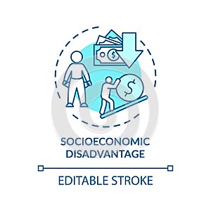 Socioeconomic disadvantage concept icon