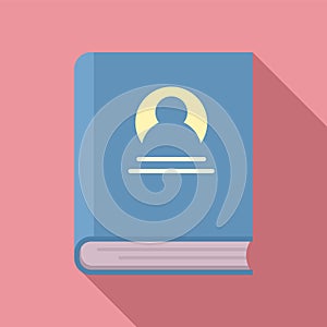 Sociology old book icon, flat style