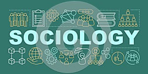 Sociology word concepts banner. Society and community. Presentation, website. Social integration and interpersonal
