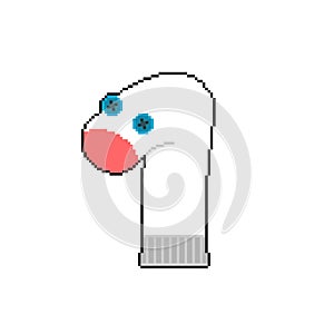 Sock doll pixel art. Socks puppet show 8 bit