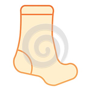 Sock flat icon. Textile clothing orange icons in trendy flat style. Hosiery gradient style design, designed for web and