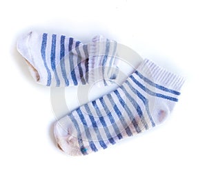 Sock used on white background