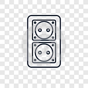 Socket concept vector linear icon on transparent backgr