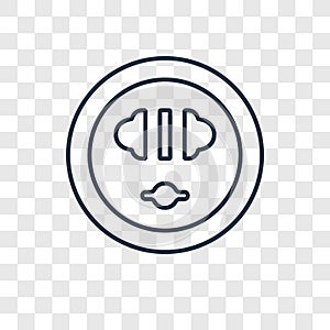 Socket concept vector linear icon on transparent backgr