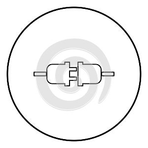 Socket and plug icon black color in circle round