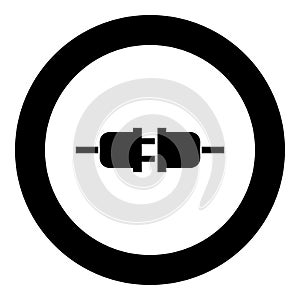 Socket and plug icon black color in circle round
