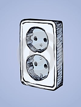 Socket and plug. Vector drawing