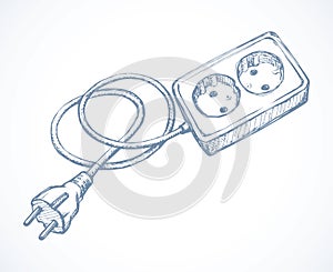 Socket and plug. Vector drawing