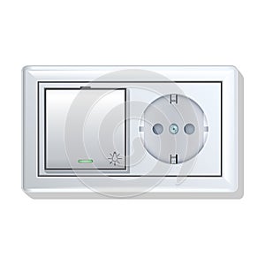 Socket of switch vector icon.Realistic vector icon isolated on white background socket of switch.