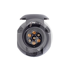 Socket for towed, towbar car on a white background, isolate