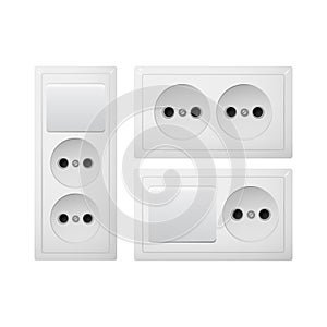 Socket Type C with switch. Power plug. Receptacle from South America.