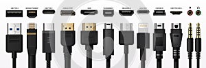 Socket usb plug in. Type-c port USB connector replacing type A micro and mini USB, 3, 5 mm jack charge connector, hand