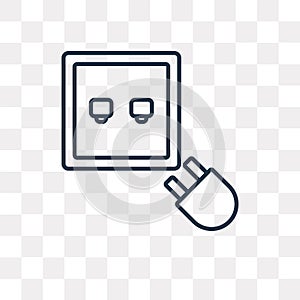 Socket vector icon isolated on transparent background, linear So