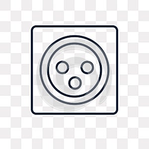 Socket vector icon isolated on transparent background, linear So