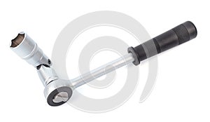 Socket wrench with cardan