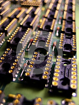 Sockets on an electronics board