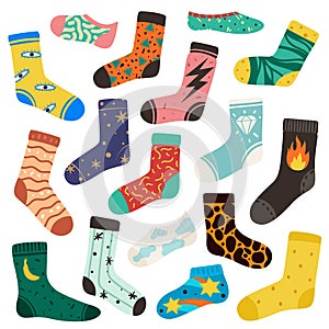 Socks. Cotton color long and short sock stylish design new season bundle. Cartoon woolen kids hosiery with trendy photo