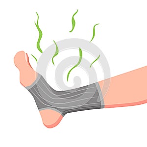 Socks emit foul odor vector illustration