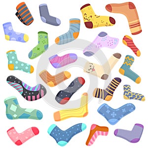 Socks icons set, cartoon style