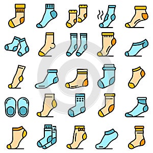 Socks icons set vector flat