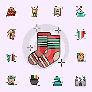 Socks, red icon. St.Patricks day icons universal set for web and mobile