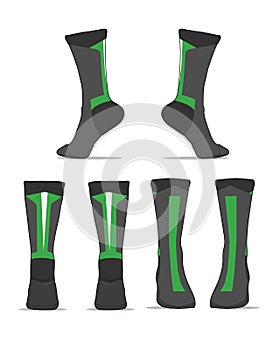 Socks template vector set isolated