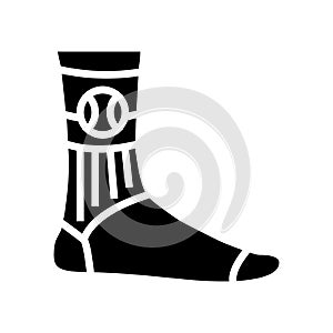 socks tennis player glyph icon vector illustration