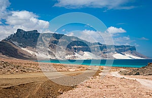 Socotra island coastline with sand dunes of Archer, Yemen