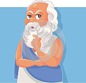 Socrates Classical Greek Philosopher Vector Cartoon