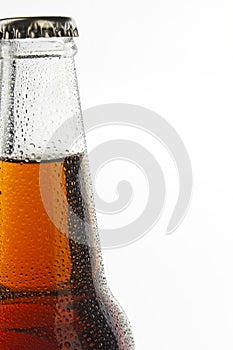Soda bottle alcoholic drink with water drops
