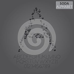 Soda Bubbles Alphabet and Numbers Vector