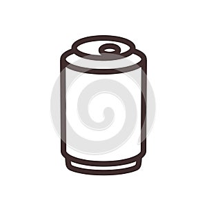 Soda can icon flat design. Drink beverage outline symbol. Editable stroke. Vector pictogram isolated on white background