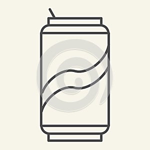 Soda can thin line icon. Drink in aluminum tin vector illustration isolated on white. Beverage outline style design