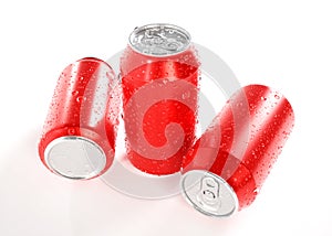 Soda cans isolated on white background