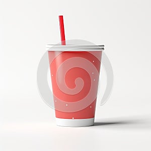 Soda Cup Mockup On White Background