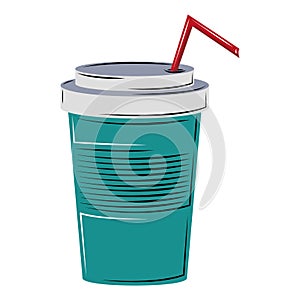 Soda cup with straw
