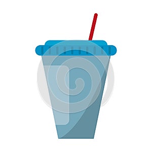 Soda cup with straw