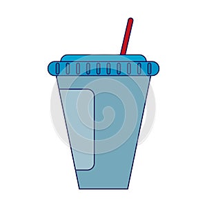 Soda cup with straw