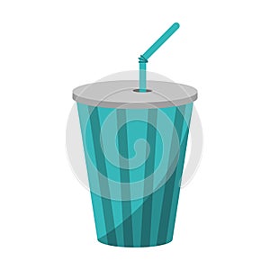 Soda cup with straw